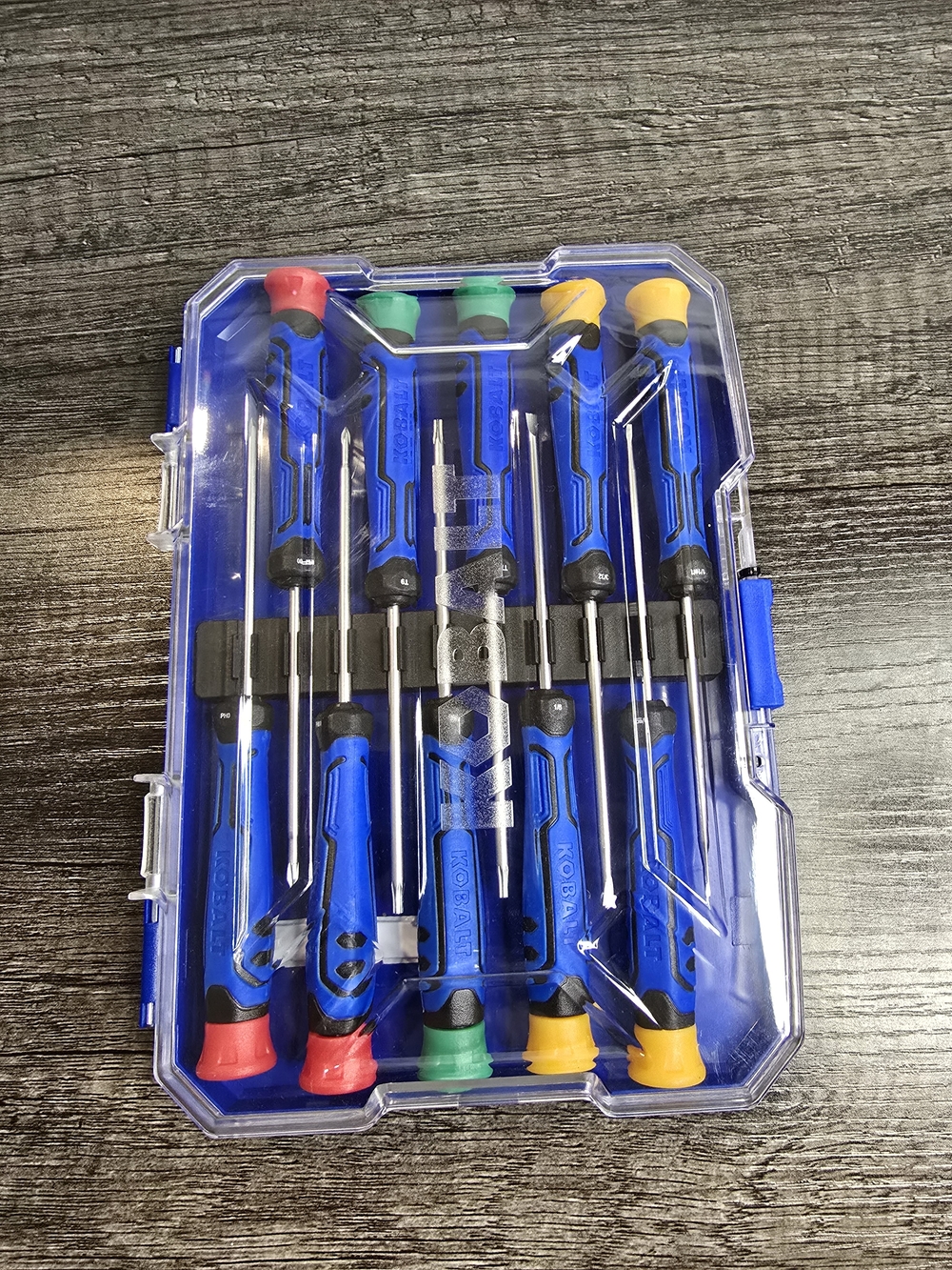 Precision Screwdriver Set in Blue with Multi-Color Caps